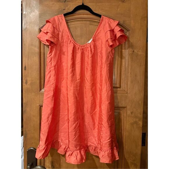 Club Monaco Silk Ruffle Sleeve Dress - Size 8 - Picture 1 of 6